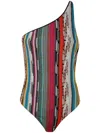 Missoni Mare One-shoulder Metallic Crochet-knit Swimsuit