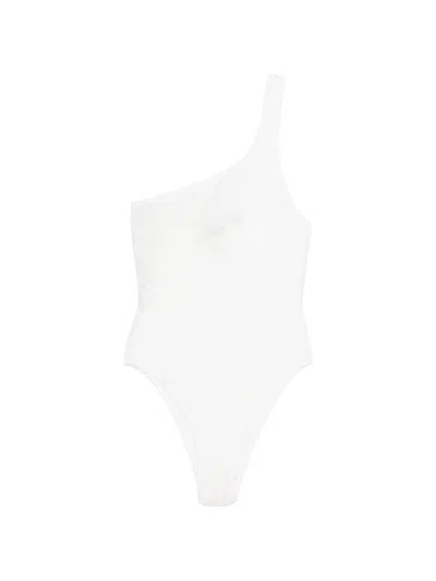 Missoni One-shoulder Swimsuit In White
