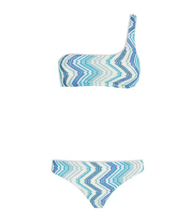 Missoni One-shoulder Bikini In 蓝色