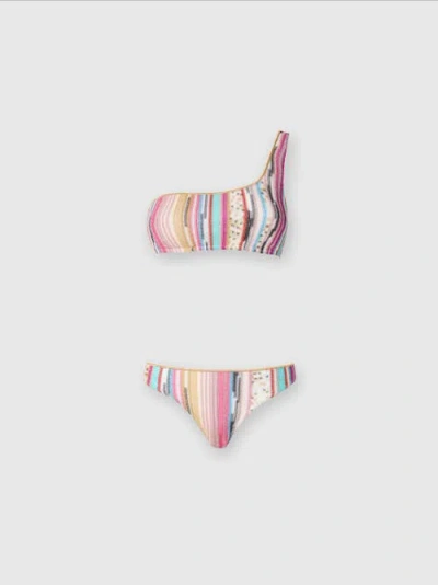 MISSONI MISSONI ONE-SHOULDER BIKINI IN LAMÉ SLUB VISCOSE