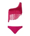 Missoni One-shoulder Fringed Bikini In Pink