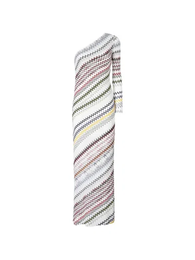 Missoni One-shoulder Chevron-pattern Maxi Dress In Multi