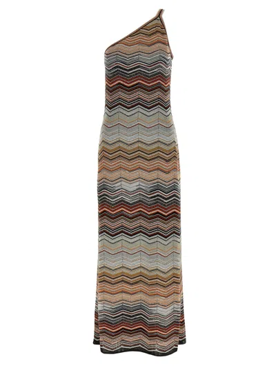 Missoni One-shoulder Dress Dresses Multicolor