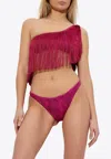 Missoni One-shoulder Fringed Bikini In Purple