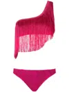 Missoni One-shoulder Fringed Bikini In Purple