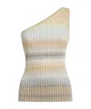 Missoni Mare One-shoulder Metallic Ribbed-knit Top In Nude
