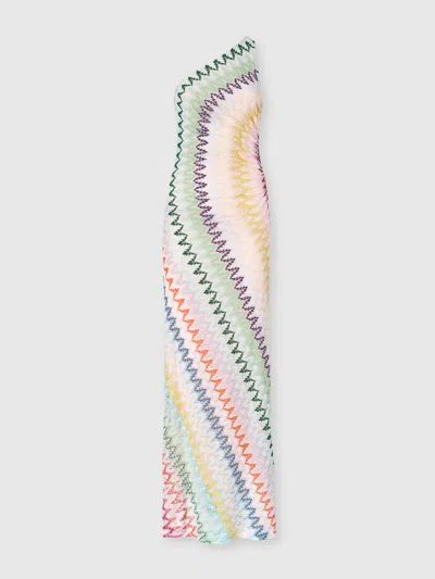Missoni One-shoulder Zig-zag Maxi Dress In Multi