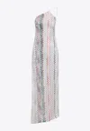 Missoni Long Dress With Asymmetric Neckline And Zigzag Pattern In Multi
