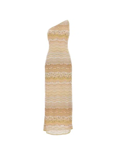 Missoni One-shoulder Maxi Dress In Gold