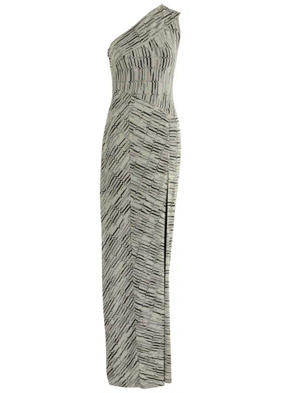 Missoni One-shoulder Metallic-knit Maxi Dress In Multicoloured