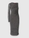 Missoni One Shoulder Dress In Black,multicoloured