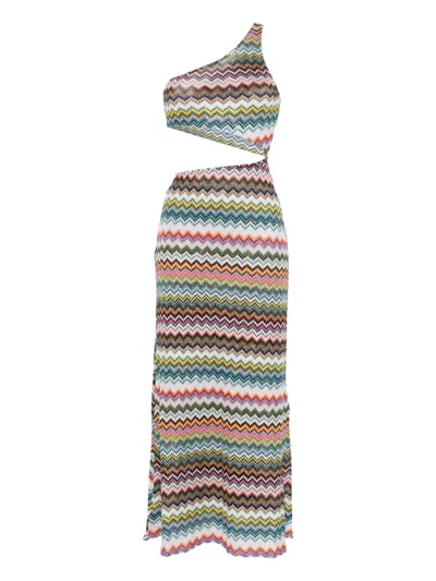 MISSONI ONE-SHOULDER MIDI DRESS