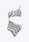 Missoni Multicolor Wave Asymmetric Cutout One-piece Swimsuit In Multicolor