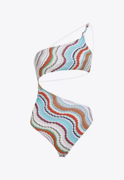 MISSONI ONE-SHOULDER ONE-PIECE SWIMSUIT