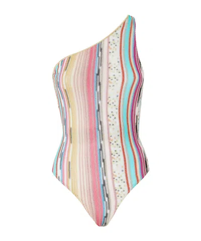 MISSONI ONE-SHOULDER ONE-PIECE SWIMSUIT