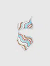 Missoni Multicolor Wave Asymmetric Cutout One-piece Swimsuit In Multicoloured