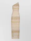 Missoni One-shoulder Sequin-embellished Striped Metallic Crochet-knit Maxi Dress In Brown