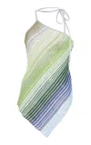 Missoni One-shoulder Sequin-embellished Striped Metallic Crochet-knit Top