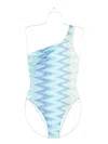 Missoni One-shoulder Swimsuit In Blue