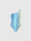 Missoni One-shoulder Swimsuit With Faded Stripes In Multi