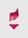 Missoni One-shoulder Fringed Bikini In Purple