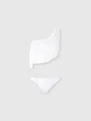 Missoni One-shoulder-bikini Aus Zickzack-lamé Aus Viskose Mit Fransen In Silver
