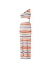 Missoni One-shoulder Zigzag-pattern Beach Dress In Multi