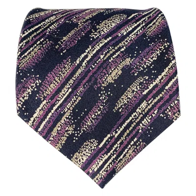 Pre-owned Missoni One Size Purple Grey Black Abstract Silk Tie