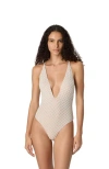 Missoni One-piece Swimsuit In Lamé Viscose With Raschel Workmanship In White