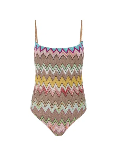 Missoni One-piece Swimsuit With Zigzag Pattern In Multi