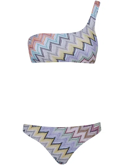 Missoni One-shoulder Bikini In Multi