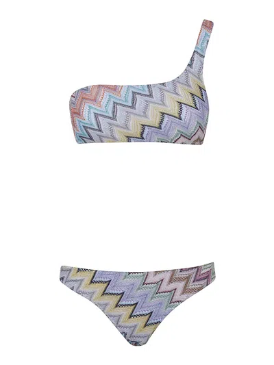 Missoni One-shoulder Bikini In Multicolour