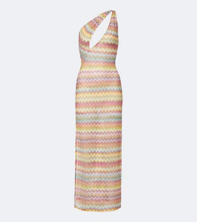 Missoni One-shoulder Lame Maxi Dress In Multi