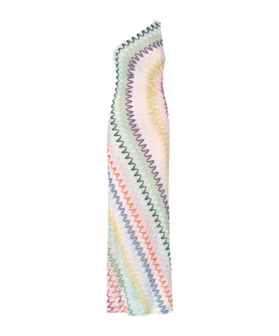 Missoni One-shoulder Zig-zag Maxi Dress In Multi