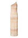 Missoni One-shoulder Sequin-embellished Striped Metallic Crochet-knit Maxi Dress In Multi