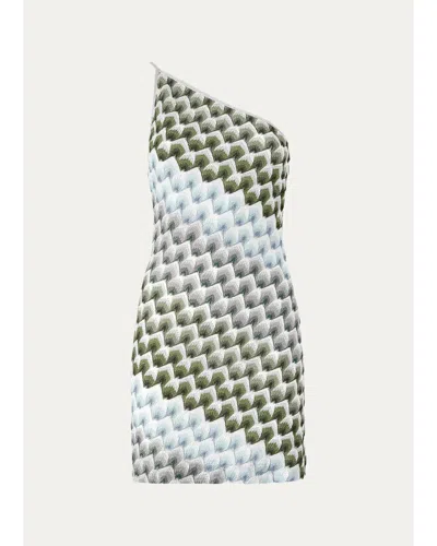 Missoni One-shoulder Metallic Lace Knit Mini Dress In Multi