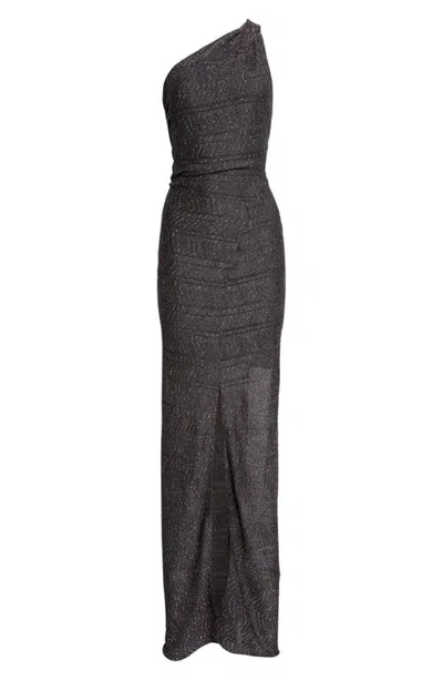Missoni One-shoulder Metallic Maxi Dress In Black
