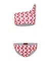 Missoni One-shoulder Zigzag Bikini In Red