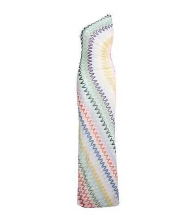 Missoni One-shoulder Zigzag Maxi Dress