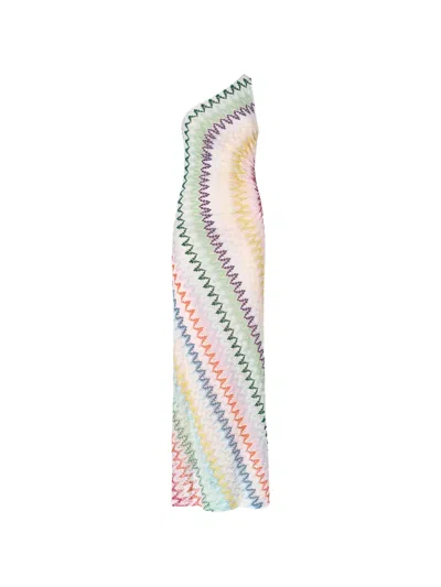 Missoni One-shoulder Zig-zag Maxi Dress In Multi