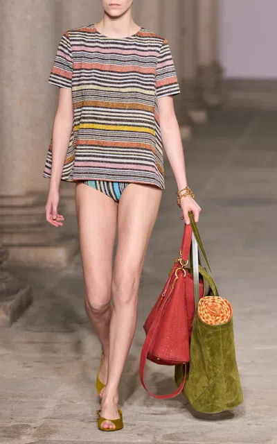 Missoni Open-back Raschel Knit Top In Multi