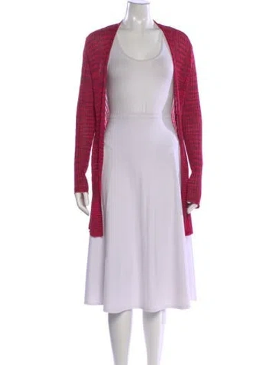 Pre-owned Missoni Open Front Sweater In Pink