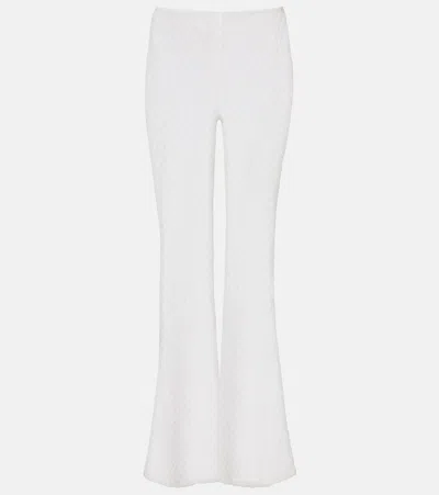 Missoni Open-knit Lamé Wide-leg Pants In White