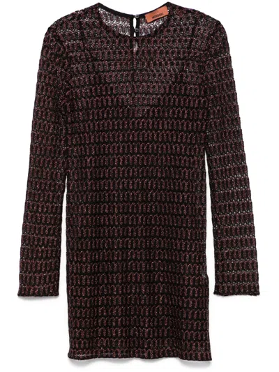 Missoni Open-knit Mini Dress In Black