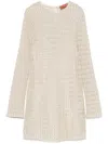 Missoni Short Dress With Long Sleeves And Unique Construction In Neutrals