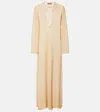 Missoni Open-knit Tie-neck Lamé Kaftan In Neutral