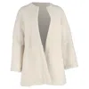 Missoni Open Sheared Coat With Pockets In Ivory Wool In White