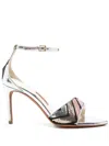 Missoni Sandal With Adjustable Strap And Zig Zag Pattern In Silver