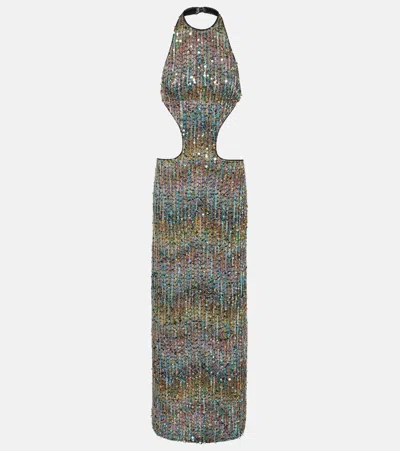 Missoni Open-back Sequined Lamé Gown In Multi