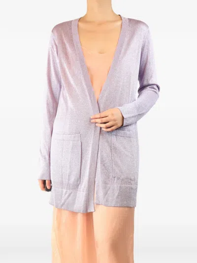 Pre-owned Missoni Open-front Cardigan In Purple